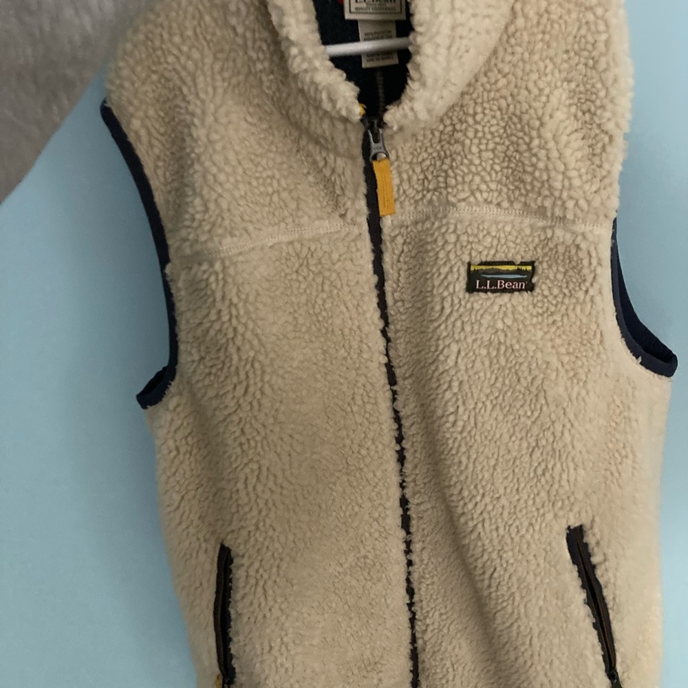 L.L.Bean Cream Sherpa Vest
